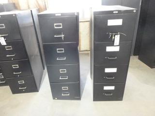 (2) 2ft 3in X 1ft 6in X 4ft 4in Staples 4-Drawer Filing Cabinets *Note: (1) Damaged*
