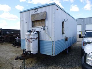 18ft X 8ft T/A Office Trailer C/w 2 5/16in Ball Hitch, Propane Hook Up, 5000lb Jack. *Note: Contents Not Included, No VIN*