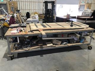 4ft X 8ft X 33in Wood Work Table *Note: Contents Not Included*