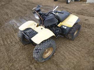 1995 Yamaha Quad c/w 22x8-10 Front Tires at 0%, AT22x11-8 Rear Tires at 100% *Note: VIN OBL, No Battery, No Key, Running Condition Unknown*