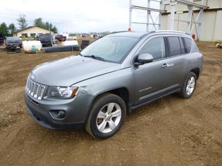 2014 Jeep Compass 4X4 North Edition c/w 2.4L Dual VVT, A/T, A/C, Showing 291,966 Kms, P225/60R17 Tires at 30%, Rears at 50%, VIN 1C4NJDAB1ED565688 *Note: Damage To Body*