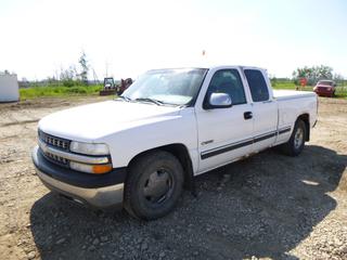 2000 Chevrolet Silverado 1500 LS Extended Cab Pick Up c/w 5.3L Vortec, A/C, A/C, Showing 310,114 Kms, 265/70R16 Tires at 20%, Rears at 10%, 6 Ft. 5 In. Box, VIN 2GCEC19T3Y1392326  c/w Extra Set of Tires *Note: Tonneau Cover Hydraulics Do Not Work, Rust