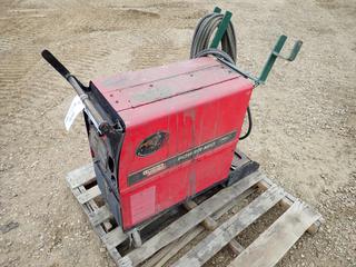 Lincoln Electric Mig Welder, Model Power Mig 255, C/w  Oxygen Hose, Cable and Partial Spool S/N U1010310336 *Note: Missing Caster*