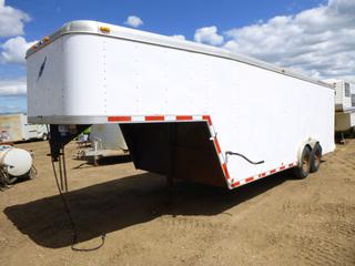 1995 Featherlite 5530 28 Ft. T/A 5th Wheel Enclosed Trailer c/w LT235/85R16 Tires, Insulated, 7,000 Lb Axles, VIN 4FGL20205SA567610 *Note: Damage*