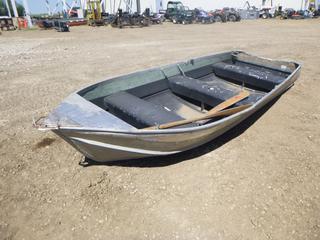 Harber MFG H-14SL Aluminum Boat w/ Paddles, SN ZHAF08500176