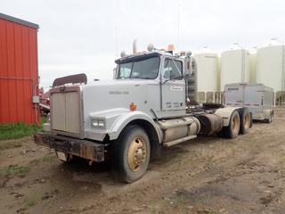 1997 Western Star 4964F T/A Truck Tractor C/w CAT 3406C, 425 HP, 15 Spd, A/R Susp, 40,000LB Rears Fifth Wheel Plate, Headache Rack, Extra Fuel Tank, Tire Chains And Beacons. Showing  279,251Kms, 22,887Hrs. VIN 2WKPDCCH5VK945121 *Note: Running Condition Unknown*