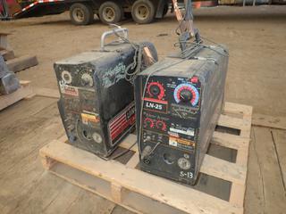 (2) Lincoln Electric LN-25 Wire Feeders. SN U1980315882, SN U1050902715. *Note: Running Condition Unknown*