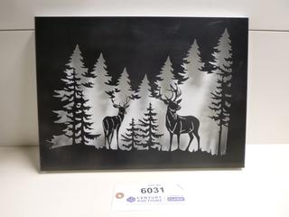 Two Bucks Shadow Box Metal Wall Art, 15 1/4 In. x 11 In. x 1 In. (Upstairs)