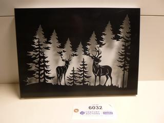 Two Bucks Shadow Box Metal Wall Art, 15 1/4 In. x 11 In. x 1 In. (Upstairs)