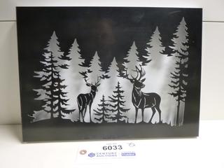 Two Bucks Shadow Box Metal Wall Art, 15 1/4 In. x 11 In. x 1 In. (Upstairs)