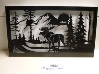 Moose Mountain Shadow Box Metal Wall Art, 22 In. x 12 1/2 In. x 1 In. (Upstairs)