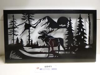 Moose Mountain Shadow Box Metal Wall Art, 22 In. x 12 1/2 In. x 1 In. (Upstairs)