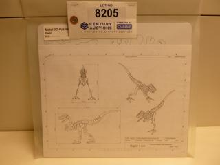 Metal 3D Raptor Puzzle, 14 In. x 8 In.