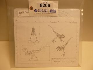 Metal 3D Raptor Puzzle, 14 In. x 8 In.