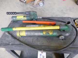 (2) Simplex Hydraulic Hand Pump, (1) Power Team Hydraulic Hand Pump (K-4-1)