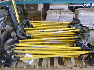 (34) Rack-A-Tiers Pipe/Conduit Benders, Assorted 1/2 In. EMT and 3/4 In. EMT Benders (K-4-2)