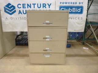 4 Drawer Lateral Cabinet,  18 In. x 36 In. x  53  In.