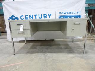 3 Drawer Metal Desk, 30 In. x 60 In. x 28 7/8 In.(L-5-1)
