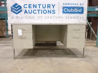 4 Drawer Metal Desk, 30 In. x 60 In. x 29 1/4 In.(L-5-3)
