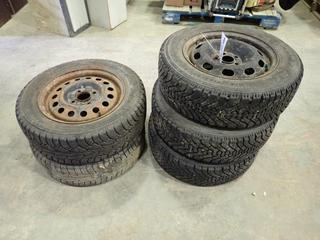 (3) Goodyear Nordic 195/65R15 Winter Tires, (1) Nokian Hakkapeliitta 195/65/R15 Winter Tire, (1) Hankook I Pike 195/65/R15 Winter Tire (70% Tire Life (Row 5)