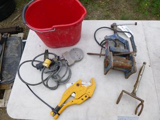 Pipe Clamp, Pipe Cutter. Pipe Squeeze Model ST204 Pipe Squeeze and Bucket (Row 3)