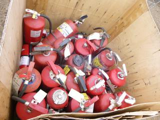Crate of Various Sized Fire Extinguishers (Row 4)