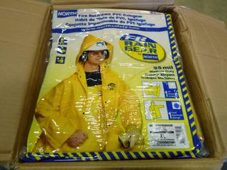 (1) Box of North 85C Flame Resistant Rain Coat, 10 In Box, Size XL (S-2-2)