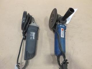 (1) Mastercraft 4 In. Electric Angle Grinder, (1) Strong Arm 4 In. Electric Angle Grinder (D1)