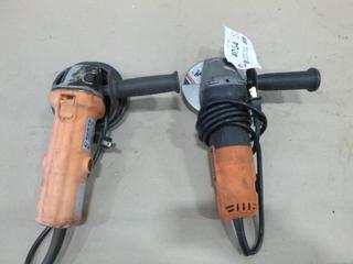 (1) Black and Decker 4 1/2 In. Electric Angle Grinder w/ Guard and Handle, (1) Dakota 4 1/2 In. Electric Angle Grinder w/ Guard and Handle (D1)