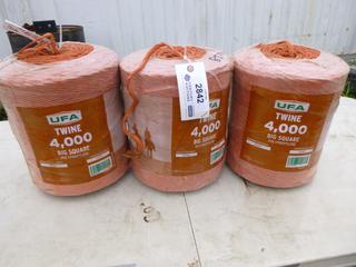 (3)  Rolls of UFA Polypropylene Twine,  1,219 M Length Per Roll (ROW 2)