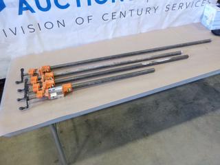 (4) Pony Adjustable Clamps Made From 3/4 In. Pipe, Various Lengths Up To 60 In. Long (Y2)