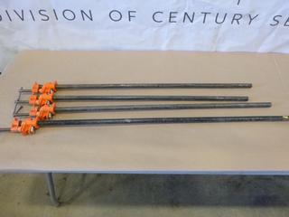 (4) Pony Adjustable Clamps Made From 1/2 In. Pipe, Various Lengths Up To 48 In. Long (Y2)