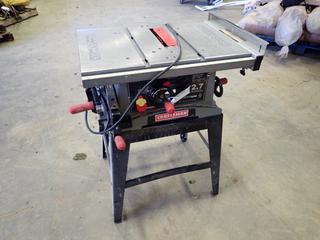 Craftsman 10 In. Table Saw, Model 137,271180 c/w 2.7 HP, 120 Volts, 60 HZ, 15 Amps (Z)