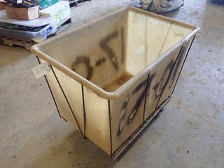 Plastic Bin on Casters, 38 In. x 26 In. x 32 In.