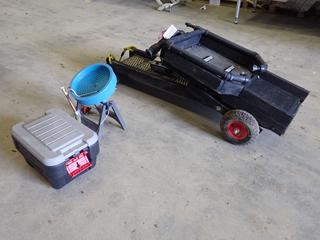 Custom Made Portable High Banker Sluice w/ Casters, Gold Wheel Concentrator, Miners Moss, C/w Metal Detector (Z)