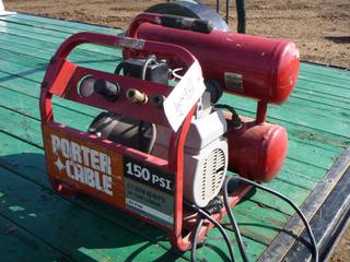 Porter Cable Side Start Air Compressor, Model C3101, 150 PSI, 5.7 SCFM @ 90 PSI, Oil Free, SN 2562032985 (K-1-2)