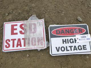 Qty of High Voltage Signs w/ Qty of ESD Station Signs (ROW 2)