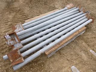 Qty of 2 3/4 In. x 7 Ft. Metal Pipes with Welded Metal Mounts (ROW 1)