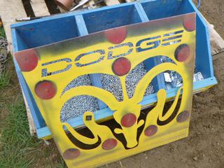 Bin Containing Qty of Screws and Brackets, W/ Dodge Ram Stencil  (Row 4)