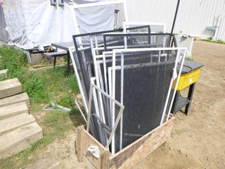 Crate of Various Sized Window Screens (Row 3)