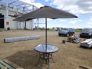 Patio Umbrella w/ Glass Table (Row 4)