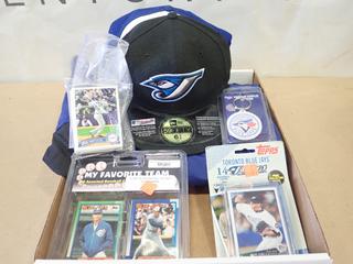 Blue Jay's Jacket, Blue Jay's Ball Caps and Baseball Cards (E1)