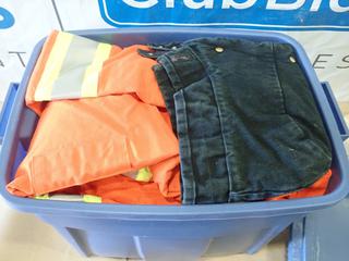 Unused High Visibility  Fleece Jacket Size XL, Unused Insulated Coverall, "Tough Duck" Size Medium, Unused Insulated Coveralls "Medium" C/w Tote (R-2-1)