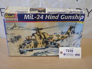 Revell Monogram Mil-24 Hind Gunship Model *Note: Started but not Completed, C/w Instructions* (E1)