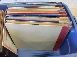 Collection of Antique 78 RPM  Shellac  Records, Various Artists, c/w Plastic Tote(R-2-1)