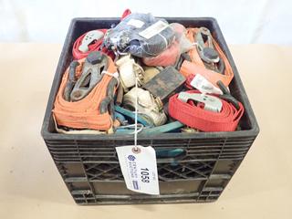 Crate of Light Duty Ratchet Straps and Bungee Cords (W2)