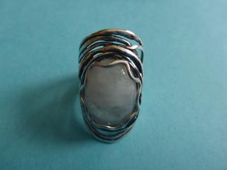 Ladies Sterling Silver Ring, White Coloured  Stone, Approx. Size 6