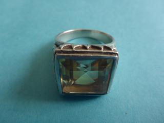 Ladies Sterling Silver Ring, Topaz Style  Stone, Approx. Size 9.25