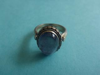 Ladies Sterling Silver Ring, Amethyst Coloured Stone, Approx. Size 7.5
