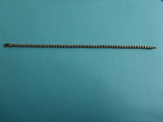 Ladies Sterling Silver Bracket w/ Clear Coloured Sones, Size 7.5 In.